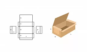 FEFCO 0601 Усиленный короб из 3 частей с крышкой