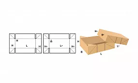 FEFCO 0309 Картонный короб с биговками на углах