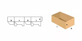FEFCO 0700 Картонный короб с самосборным дном без крышки