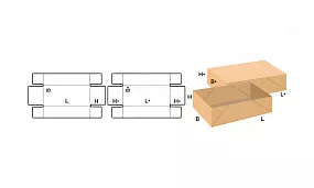 FEFCO 0303 Картонный короб типа «крышка+дно» с перфорацией
